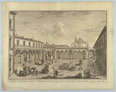 Vista de Florença, Placa de "Escolha da XXIV Vistas dos principais bairros, praças, igrejas e palácios da cidade de Florença" de after Giuseppe Zocchi