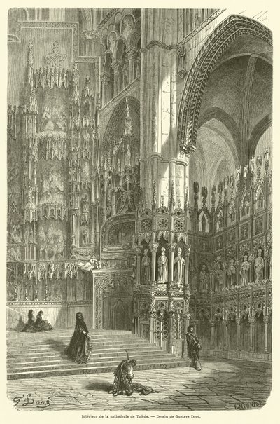 Interior da catedral de toledo de Gustave after Dore