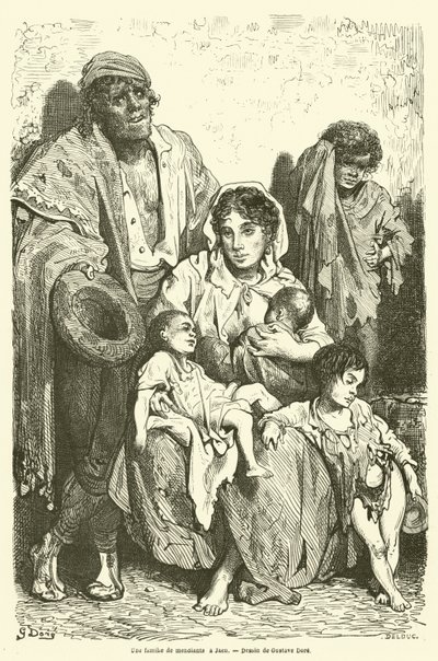 Uma família de mendigos em Jaen de Gustave after Dore