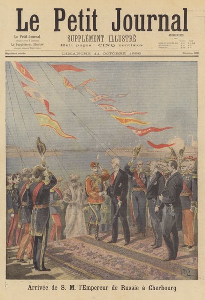 Chegada do czar Nicolau II da Rússia em Cherbourg de after Henri Meyer