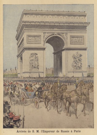 Chegada do czar Nicolau II da Rússia em Paris de after Henri Meyer