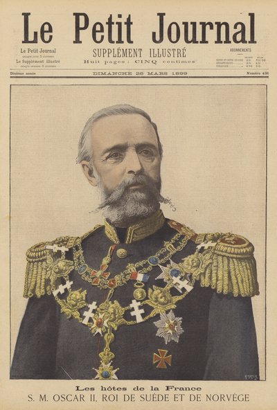 Convidados da França; Oscar II, rei da Suécia e Noruega de after Henri Meyer