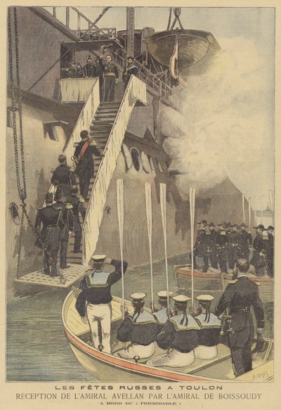 Esquadrão naval russo visitando Toulon de after Henri Meyer