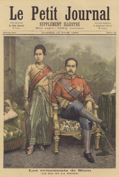O rei e a rainha do Sião de after Henri Meyer