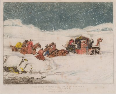 O correio de Birmingham perto de Aylesbury, gravado por Robert Havell, 1837 de after Henry Thomas Alken