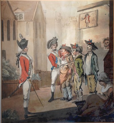 Exército Britânico, Partido Recrutamento Britânico, 1780 de after Henry William Bunbury