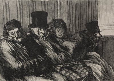 As Ferrovias: Trem do Prazer: Dez Graus de Tédio e Mau Humor de after Honoré Daumier