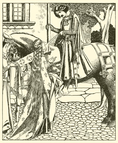 Sir Lancelote e Elouise a Feira de after Howard Pyle