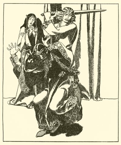 Sir Tristram assalta o rei Mark de after Howard Pyle