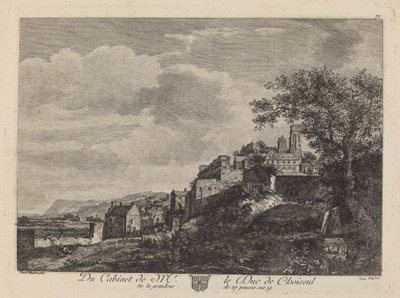 Vista de uma cidade montanhosa de after Jan van der Heyden Jeanne Deny