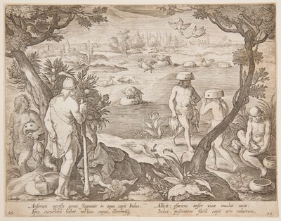 Pegando gansos de after Jan van der Straet, called Stradanus