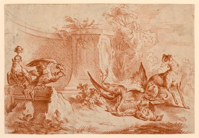 Jogo de Falcões, Cachorro e Morto de after Jean Baptiste Huet
