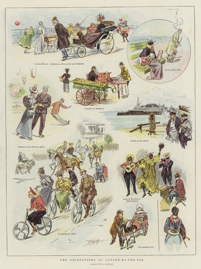 As recreações de Londres-by-the-Sea (chromolitho) de after John Duncan