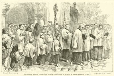 Os bispos, com os cânones da catedral, saíram da cidade em procissão solene. de after John Gilbert
