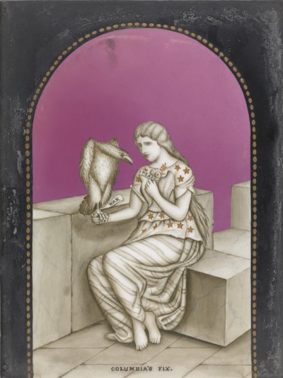 Columbias Fix, c.1861-65 (pintura esmaltada a baixa temperatura em porcelana) de after John Tenniel