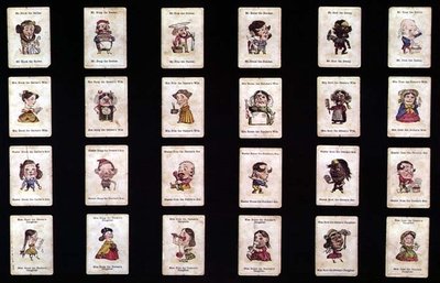 Famílias Felizes, jogo de cartas, baseado em desenhos de John Tenniel, c.1860 (mão colorida lito) de after John Tenniel