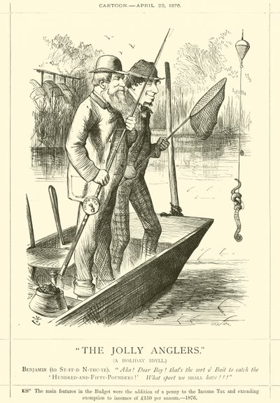 Os pescadores alegres, um idílio de férias de after John Tenniel