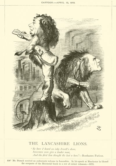 Os leões de Lancashire de after John Tenniel