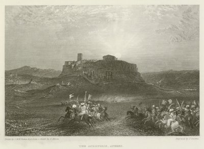 A, acrópole, atenas de after Joseph Mallord William Turner