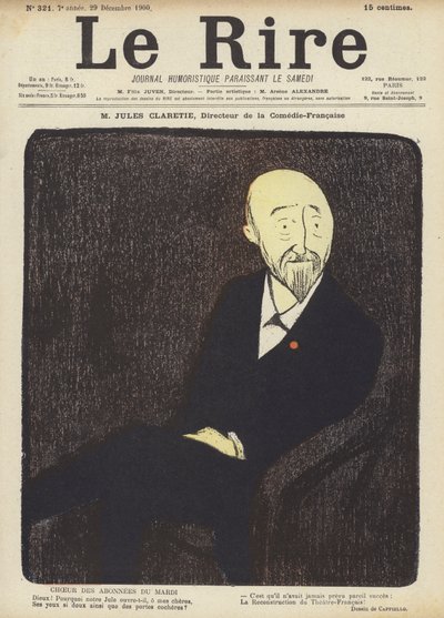 Jules Claretie, diretor da Comédie-Française, ilustração para Le Rire de after Leonetto Cappiello