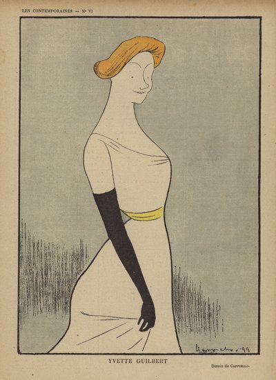 Yvette Guilbert, ilustração para o riso de after Leonetto Cappiello