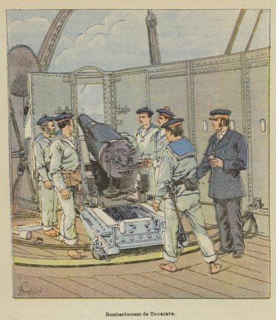 Bombardeio de Tamatave de after Louis Charles Bombled