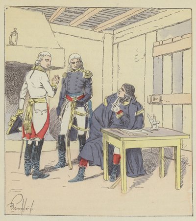 Bonaparte, Serurier et Klenau, um Roverbello de after Louis Charles Bombled