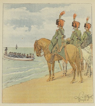 Bonaparte sai do Egito de after Louis Charles Bombled