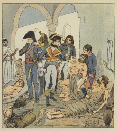 Bonaparte visita a pestilência de Jaffa de after Louis Charles Bombled