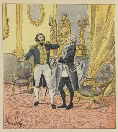 Isso é o suficiente! Secres disse, colocando a mão na boca dele de after Louis Charles Bombled