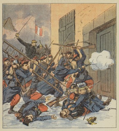 Batalha de Droue, General Gougeard na cabeça de uma coluna de infantaria de after Louis Charles Bombled