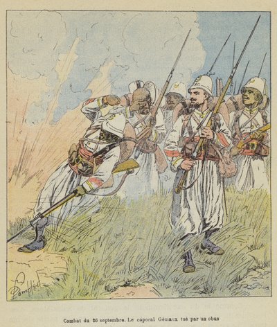 Luta de 26 de setembro, cabo Gemaux mata com uma concha de after Louis Charles Bombled