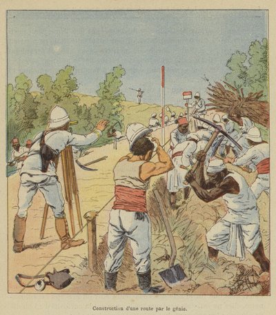 Construção de uma estrada por engenharia de after Louis Charles Bombled