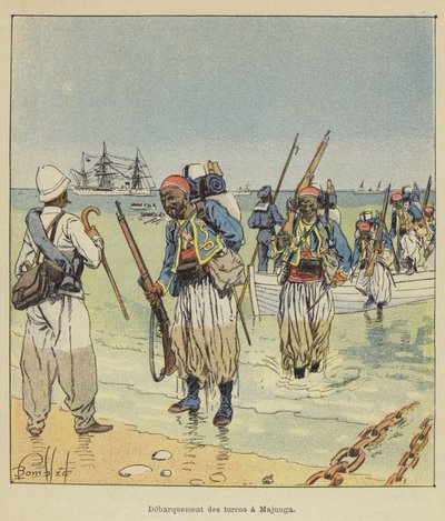 Desarrejo dos Turcos para Majunga de after Louis Charles Bombled