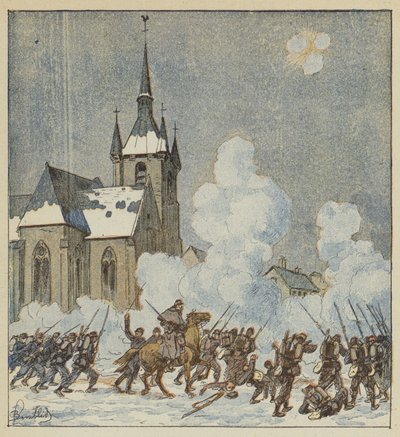 Defesa de Patay pelo 75º móvel de after Louis Charles Bombled