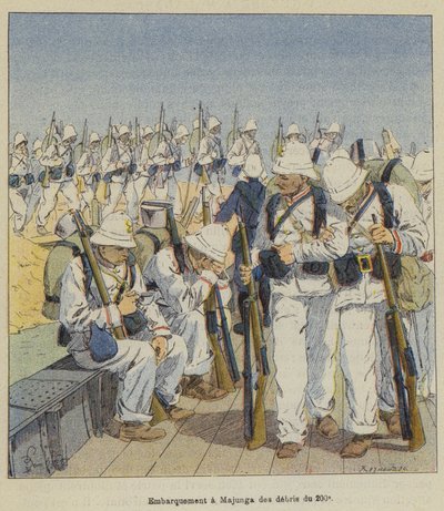 Embarque em Majunga dos destroços do 200º de after Louis Charles Bombled