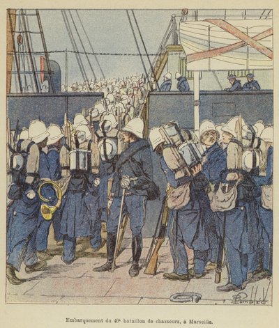 Embarque do 40º Batalhão de Caça, Marselha de after Louis Charles Bombled