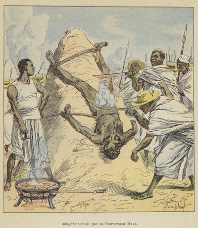 Delicie-se com a tortura de um Hova Gouverneur de after Louis Charles Bombled