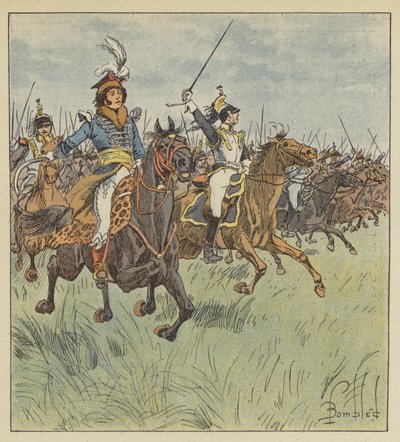 Nunca, à frente de uma cavalaria, vimos alguém tão brilhante, tão corajoso, tão determinado. de after Louis Charles Bombled