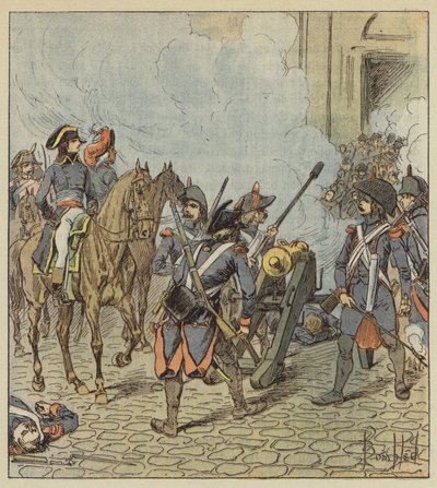 Dia do 13º Vendemiaire, Bonaparte metralhou seções de Saint-Roch de after Louis Charles Bombled