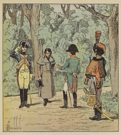 O imperador interroga um espião no Elysee de after Louis Charles Bombled