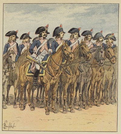 A cavalaria e larmee dItalie de after Louis Charles Bombled