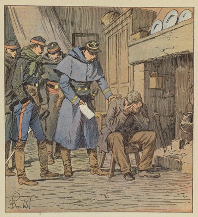Comandante Safflet dá ao fazendeiro Blanchet um vale de 875 francos na caixa do corpo de after Louis Charles Bombled