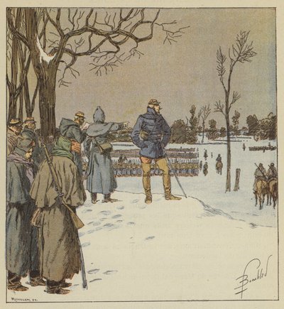 General Chanzy anda na frente de posições, 11 de janeiro, antes da batalha de after Louis Charles Bombled