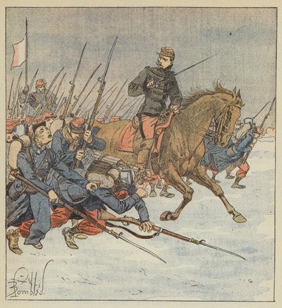 General Deflandre treina Batalhão de Batalhão de Layes de after Louis Charles Bombled