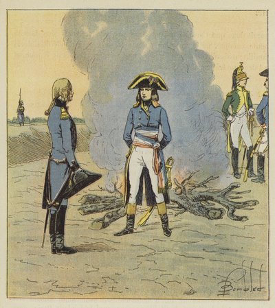 O jovem general, vendo-o como um oficial genial, deu-lhe uma comissão sobre o ofício. de after Louis Charles Bombled