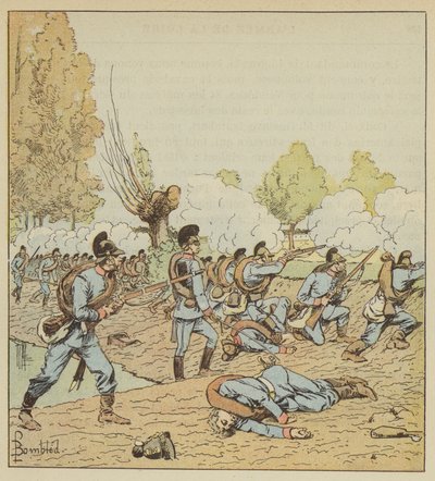 Alemães atacam o Parque das Senhoras Brancas de after Louis Charles Bombled