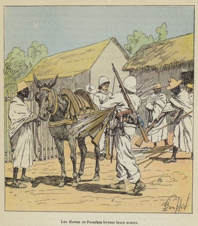 Os Hovas de Farafate entregam suas armas de after Louis Charles Bombled