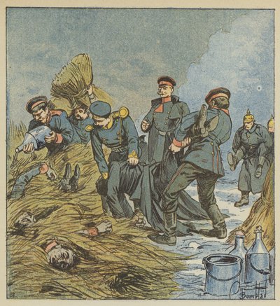 Prussianos queimam mortos de after Louis Charles Bombled