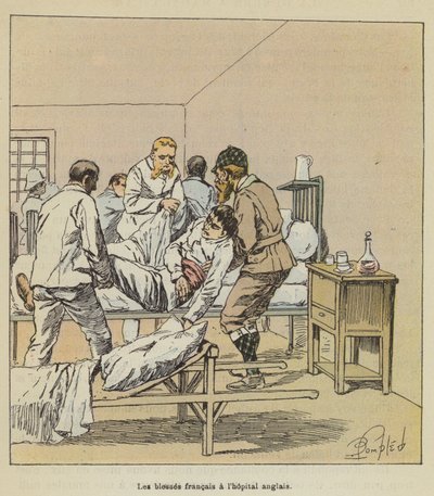 Os franceses feridos no hospital inglês de after Louis Charles Bombled